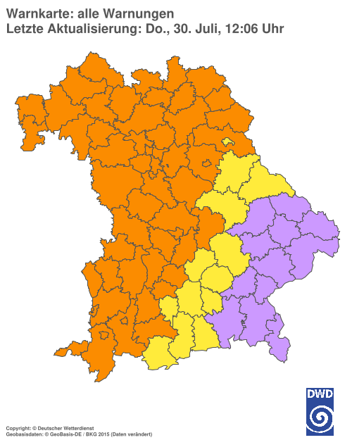 Aktuelle Wetterwarnungen für  Hannover