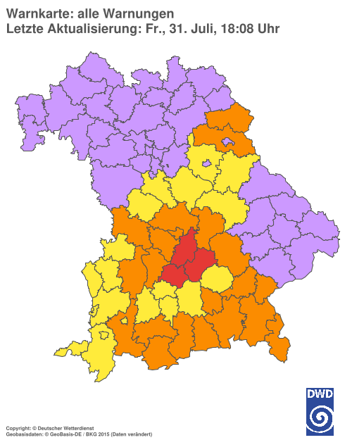 Aktuelle Wetterwarnungen für  Hannover