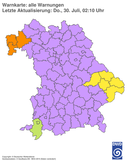 Aktuelle Wetterwarnungen für  Hannover