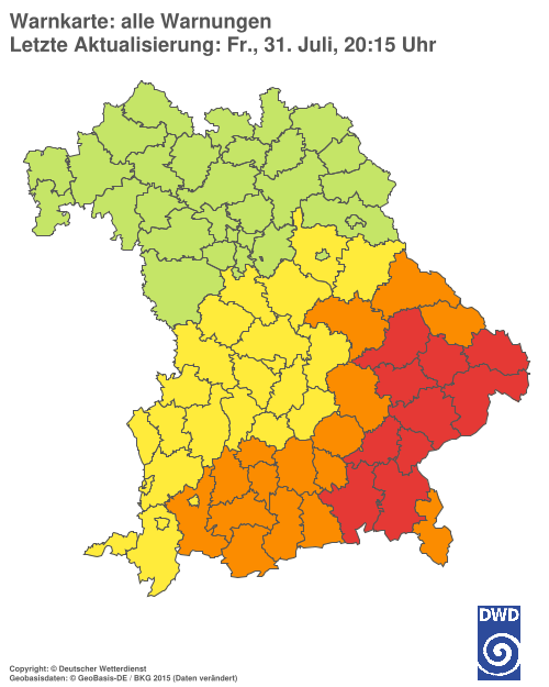 Aktuelle Wetterwarnungen für  Hannover