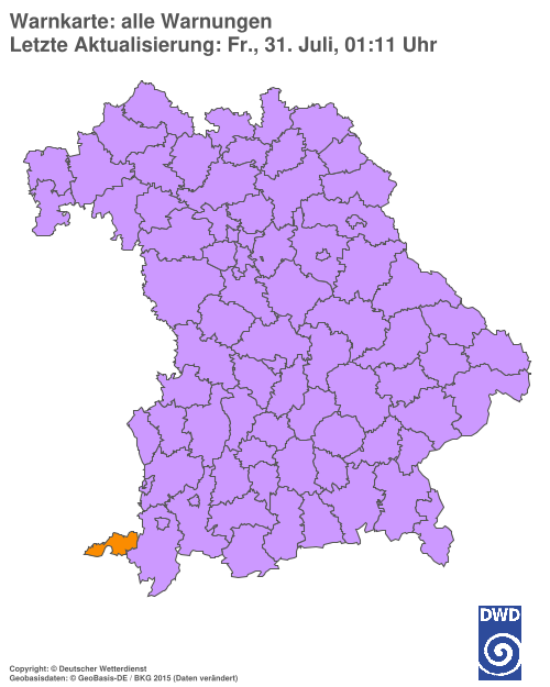 Aktuelle Wetterwarnungen für  Hannover