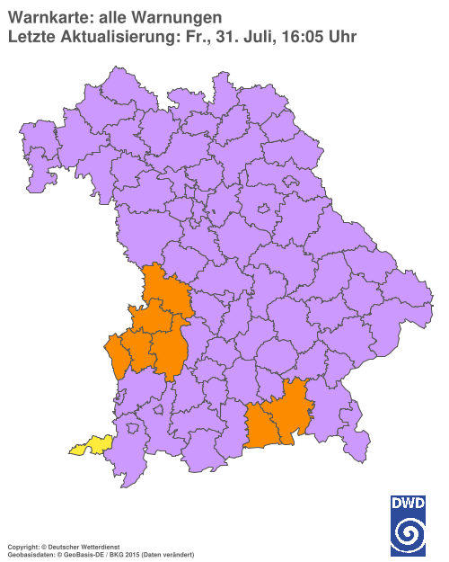 Aktuelle Wetterwarnungen für  Hannover