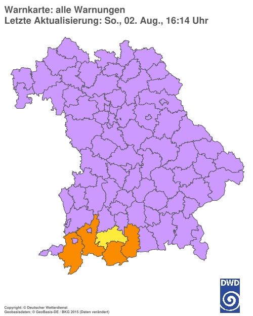 Aktuelle Wetterwarnungen für  Hannover