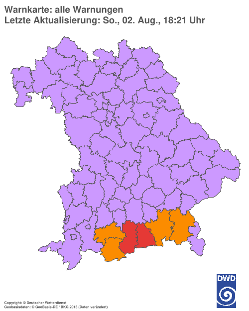Aktuelle Wetterwarnungen für  Hannover