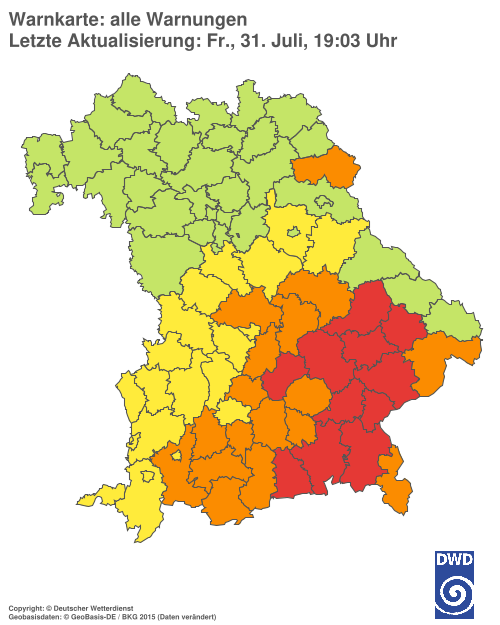 Aktuelle Wetterwarnungen für  Hannover