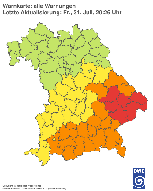 Aktuelle Wetterwarnungen für  Hannover
