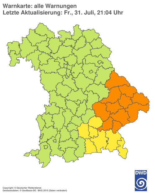 Aktuelle Wetterwarnungen für  Hannover