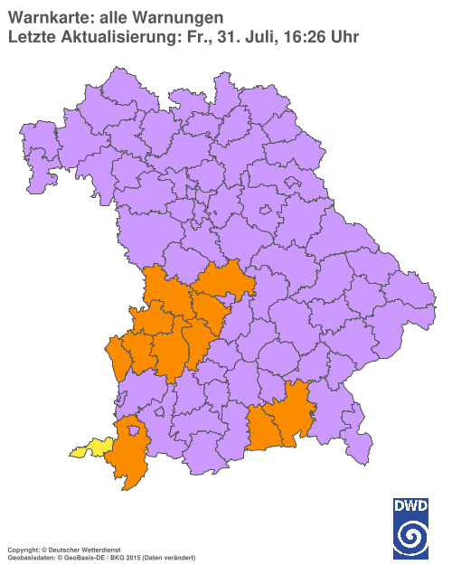 Aktuelle Wetterwarnungen für  Hannover
