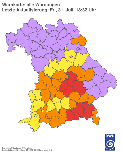 Aktuelle Wetterwarnungen für  Hannover