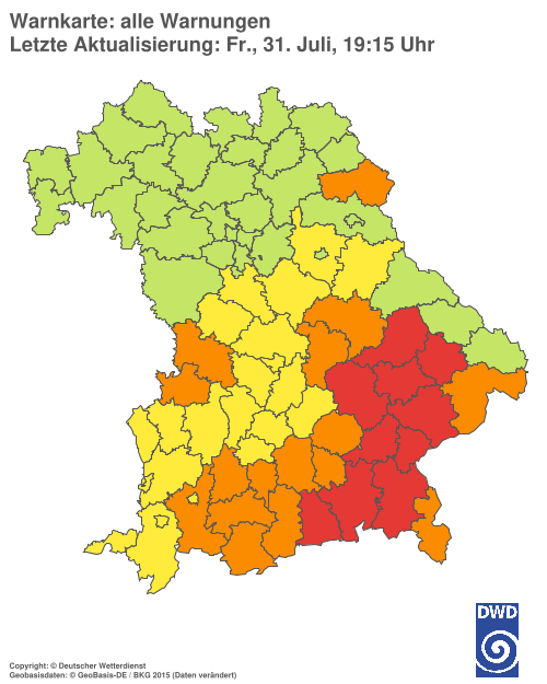 Aktuelle Wetterwarnungen für  Hannover