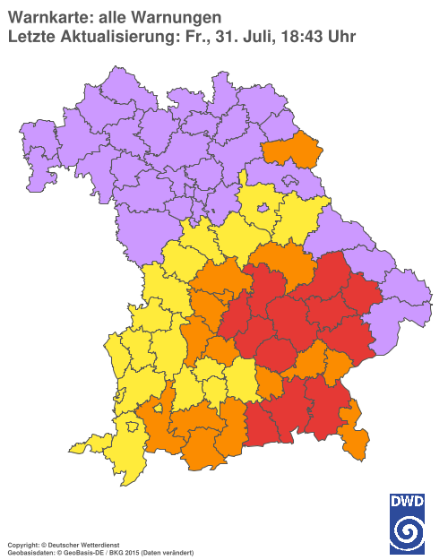 Aktuelle Wetterwarnungen für  Hannover