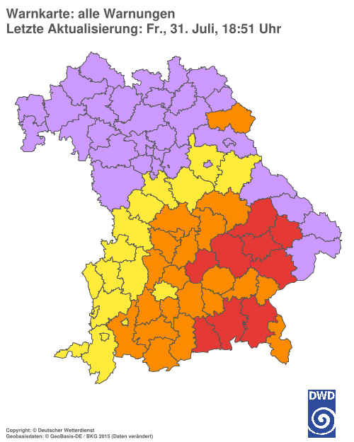 Aktuelle Wetterwarnungen für  Hannover
