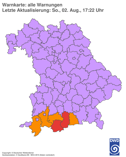 Aktuelle Wetterwarnungen für  Hannover