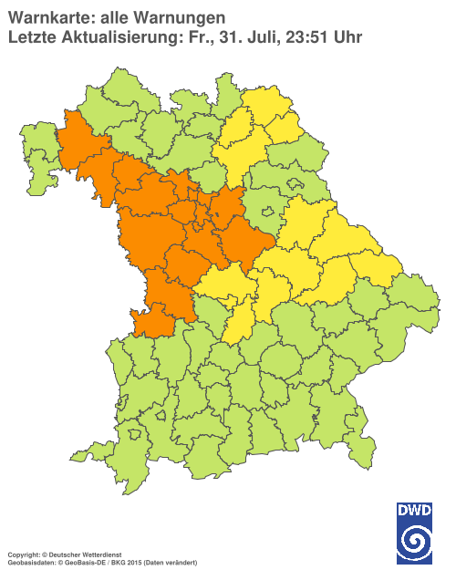 Aktuelle Wetterwarnungen für  Hannover