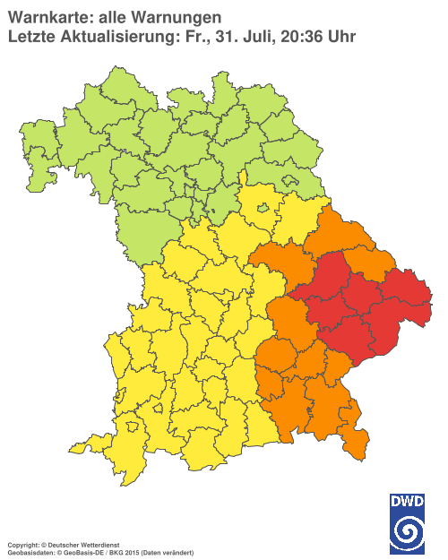 Aktuelle Wetterwarnungen für  Hannover
