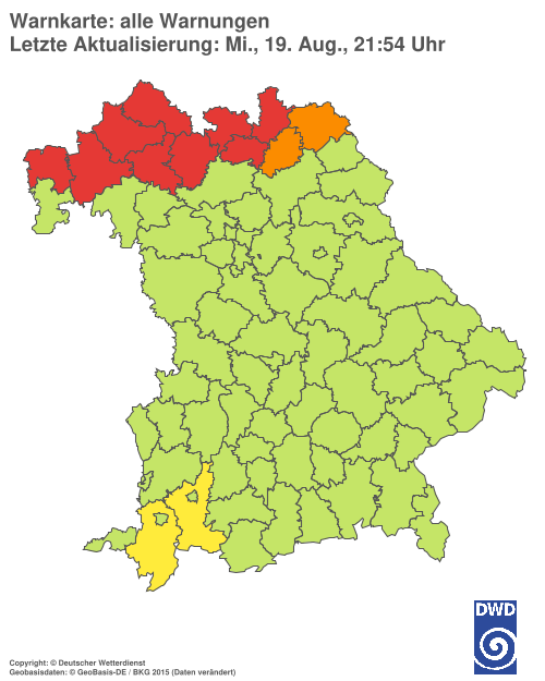 Aktuelle Wetterwarnungen für  Hannover