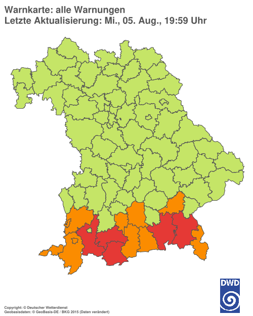 Aktuelle Wetterwarnungen für  Hannover