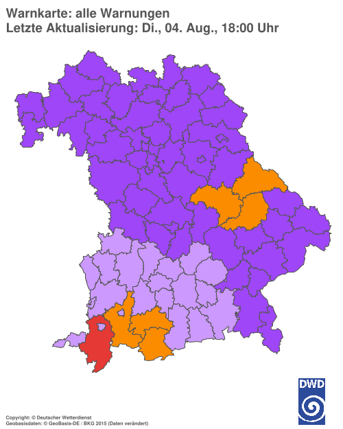 Aktuelle Wetterwarnungen für  Hannover