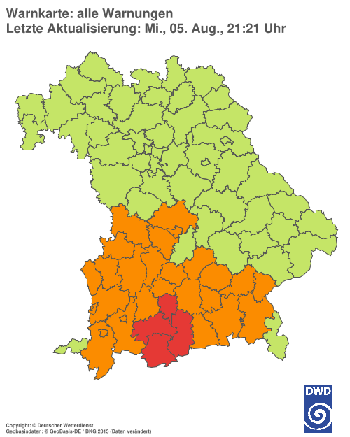 Aktuelle Wetterwarnungen für  Hannover