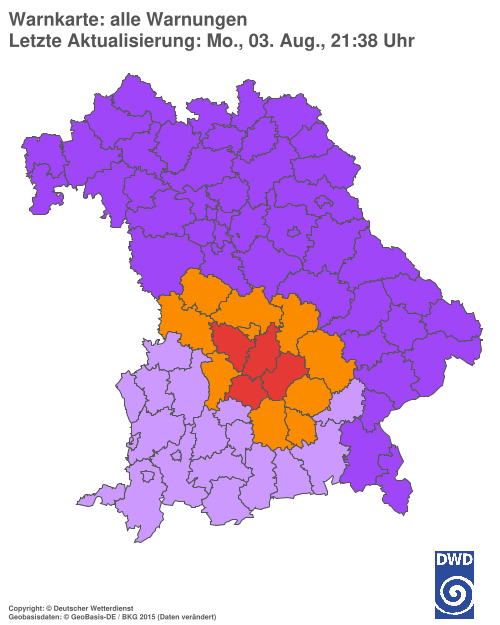 Aktuelle Wetterwarnungen für  Hannover