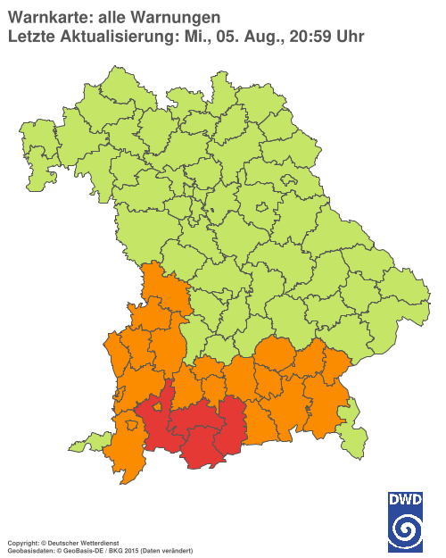 Aktuelle Wetterwarnungen für  Hannover