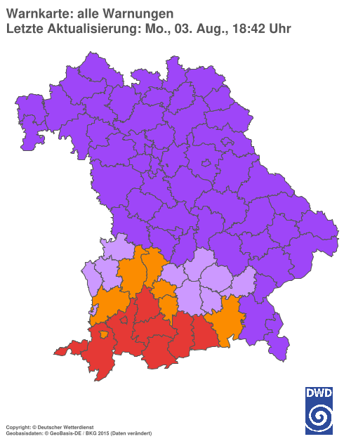 Aktuelle Wetterwarnungen für  Hannover