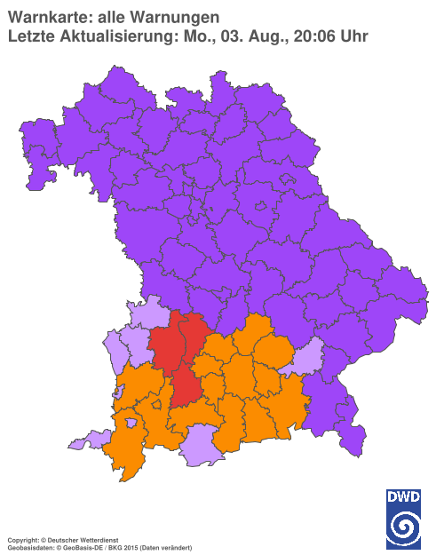 Aktuelle Wetterwarnungen für  Hannover