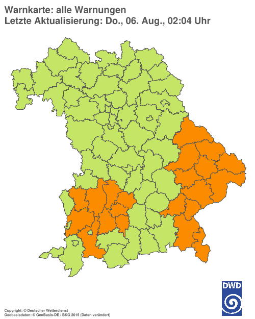 Aktuelle Wetterwarnungen für  Hannover