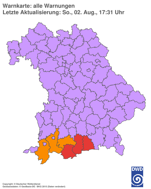 Aktuelle Wetterwarnungen für  Hannover