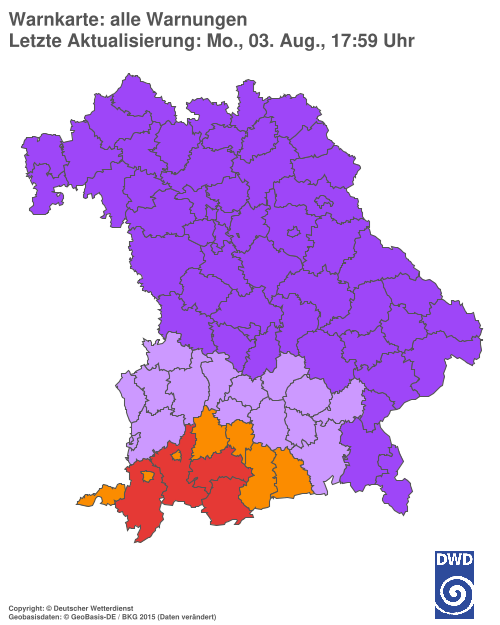 Aktuelle Wetterwarnungen für  Hannover