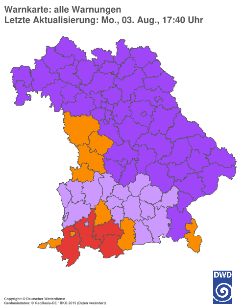 Aktuelle Wetterwarnungen für  Hannover