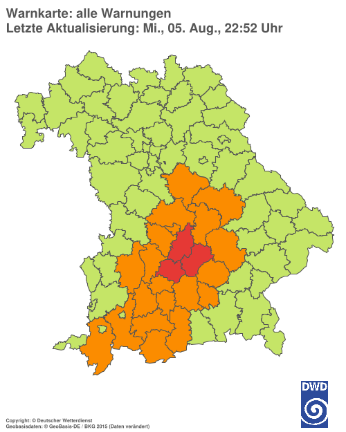Aktuelle Wetterwarnungen für  Hannover