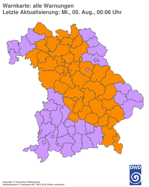 Aktuelle Wetterwarnungen für  Hannover