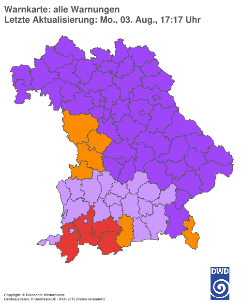 Aktuelle Wetterwarnungen für  Hannover
