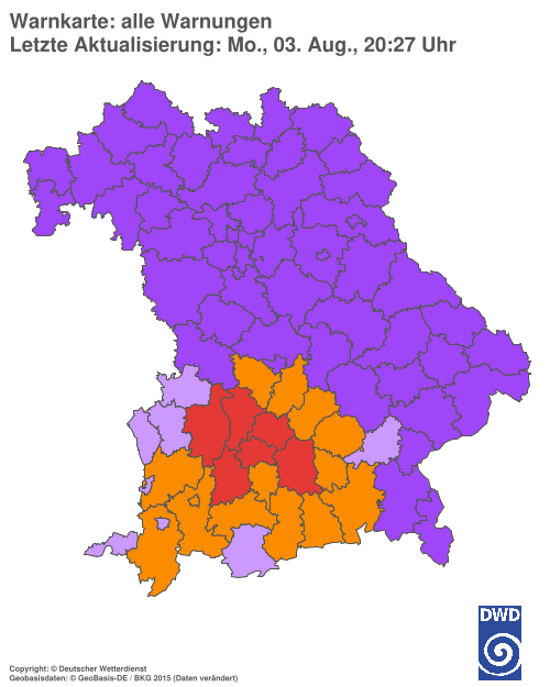 Aktuelle Wetterwarnungen für  Hannover