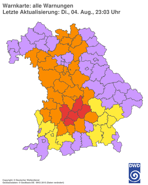Aktuelle Wetterwarnungen für  Hannover