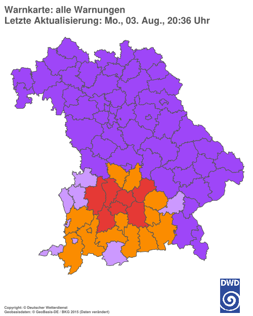 Aktuelle Wetterwarnungen für  Hannover