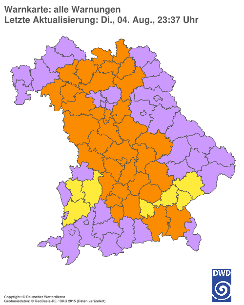 Aktuelle Wetterwarnungen für  Hannover