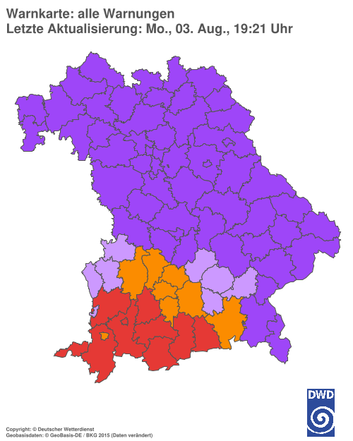 Aktuelle Wetterwarnungen für  Hannover