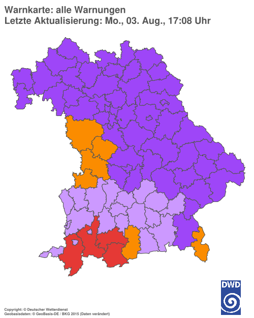 Aktuelle Wetterwarnungen für  Hannover