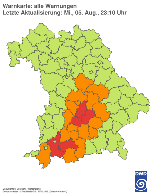 Aktuelle Wetterwarnungen für  Hannover