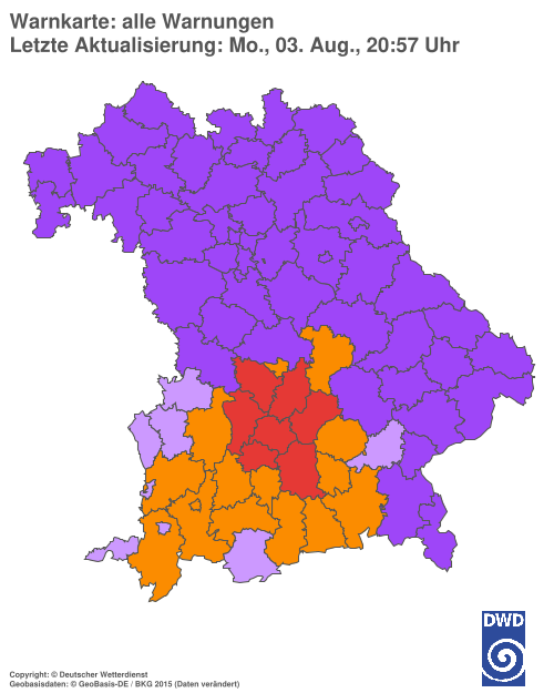 Aktuelle Wetterwarnungen für  Hannover
