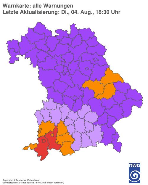 Aktuelle Wetterwarnungen für  Hannover