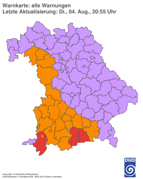 Aktuelle Wetterwarnungen für  Hannover