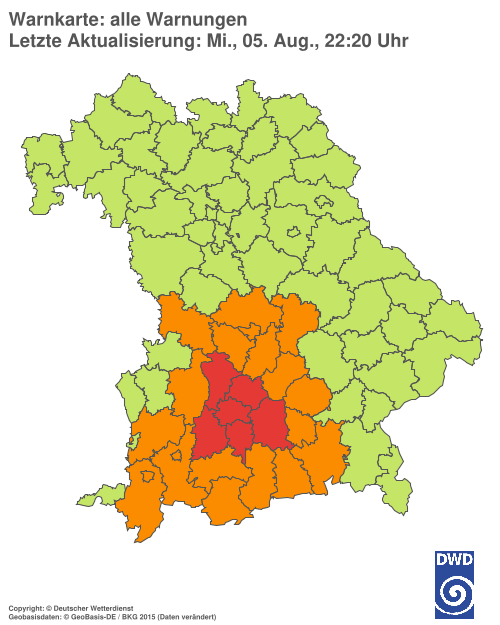 Aktuelle Wetterwarnungen für  Hannover