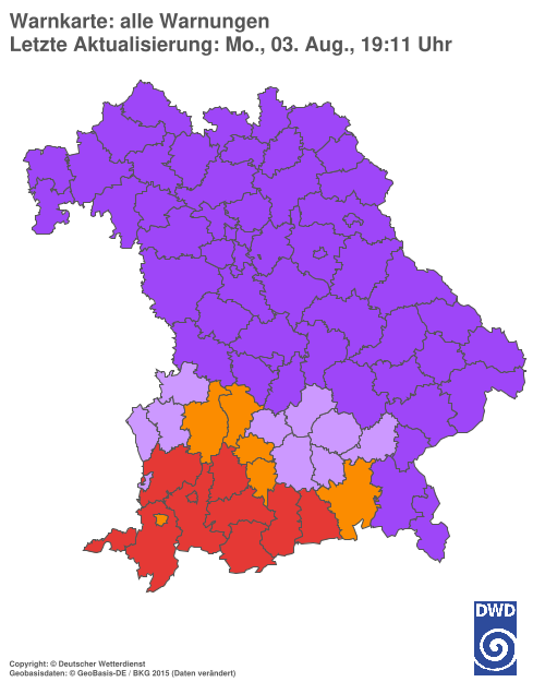Aktuelle Wetterwarnungen für  Hannover