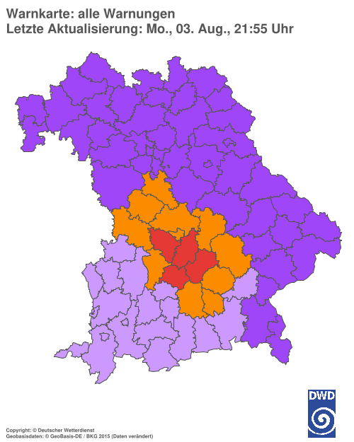 Aktuelle Wetterwarnungen für  Hannover