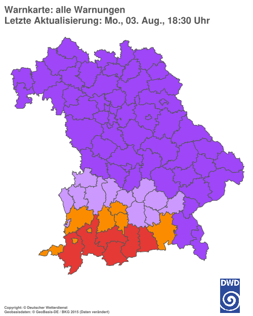 Aktuelle Wetterwarnungen für  Hannover