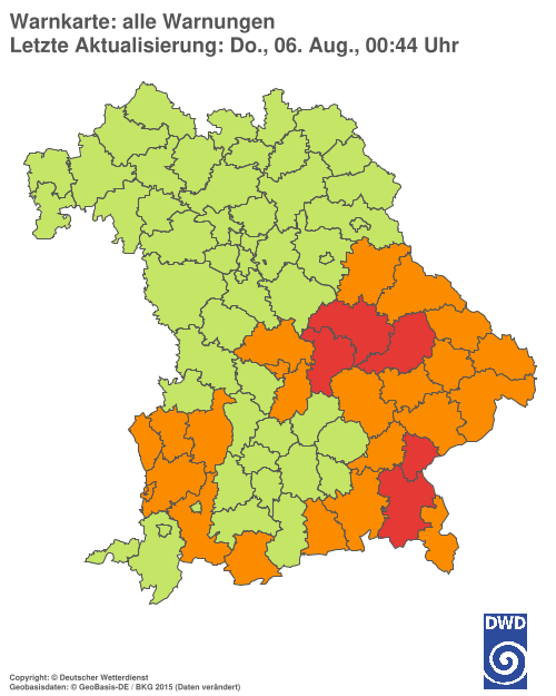 Aktuelle Wetterwarnungen für  Hannover