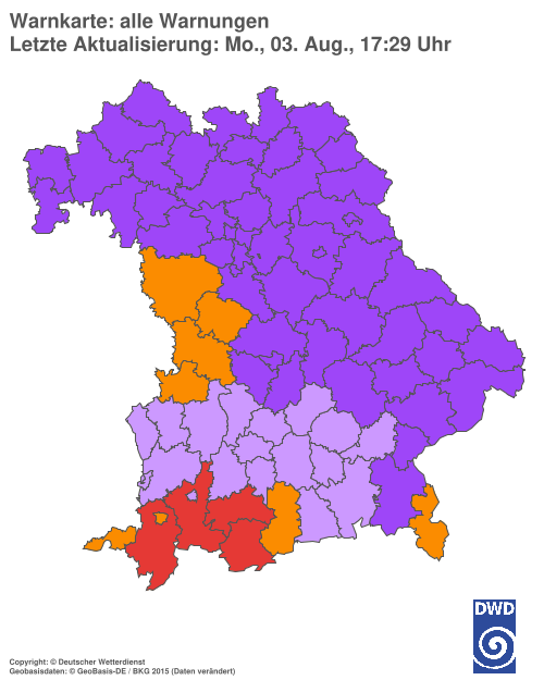 Aktuelle Wetterwarnungen für  Hannover
